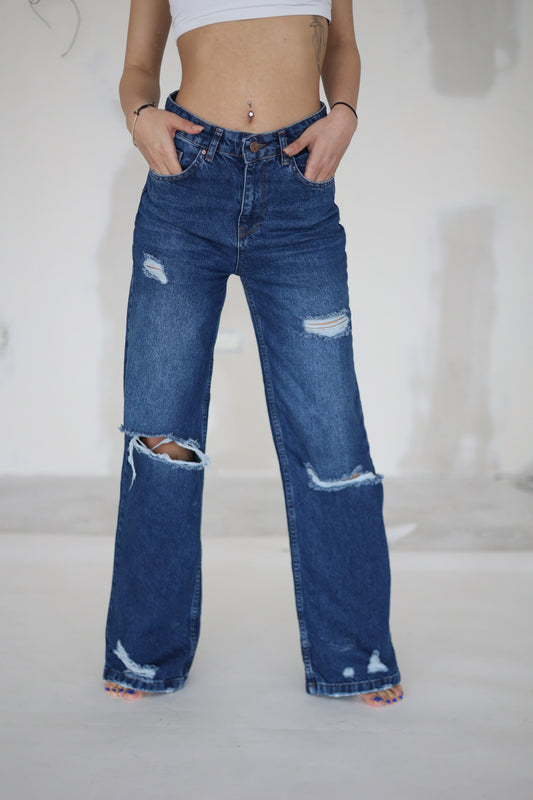 Wide jeans me detaje te grisurash