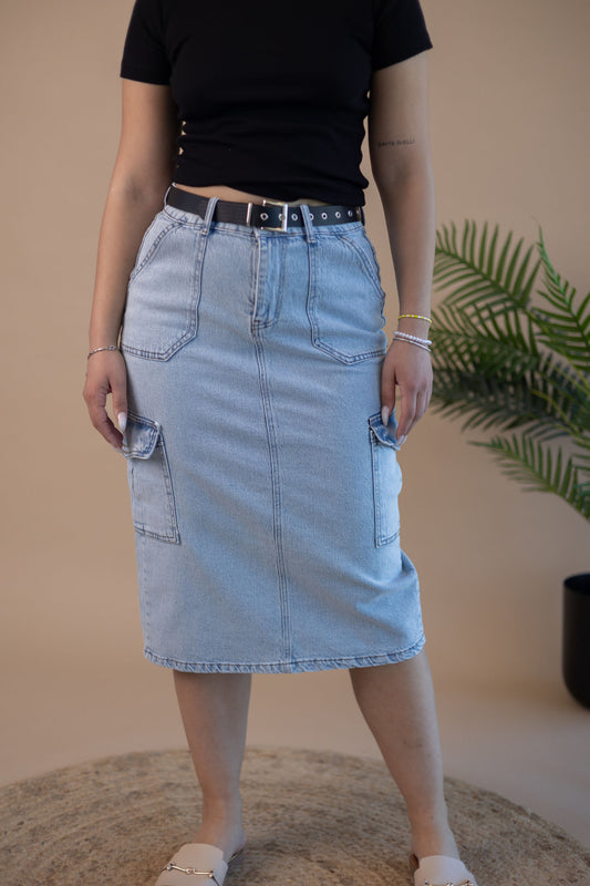 Cargo Jeans Skirt