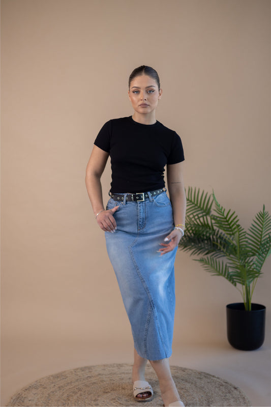 Mid Jeans Skirt
