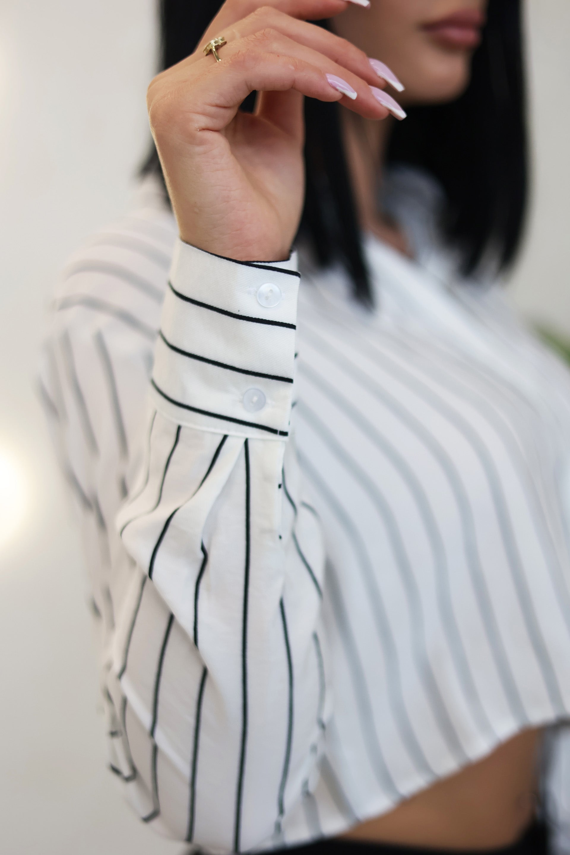 Cropped striped shirt